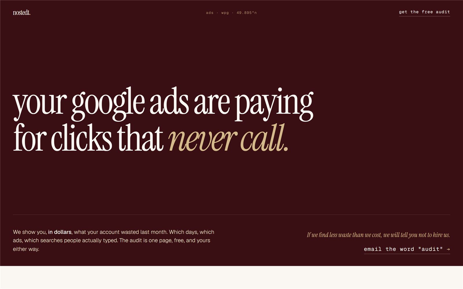 nostedt ads landing page