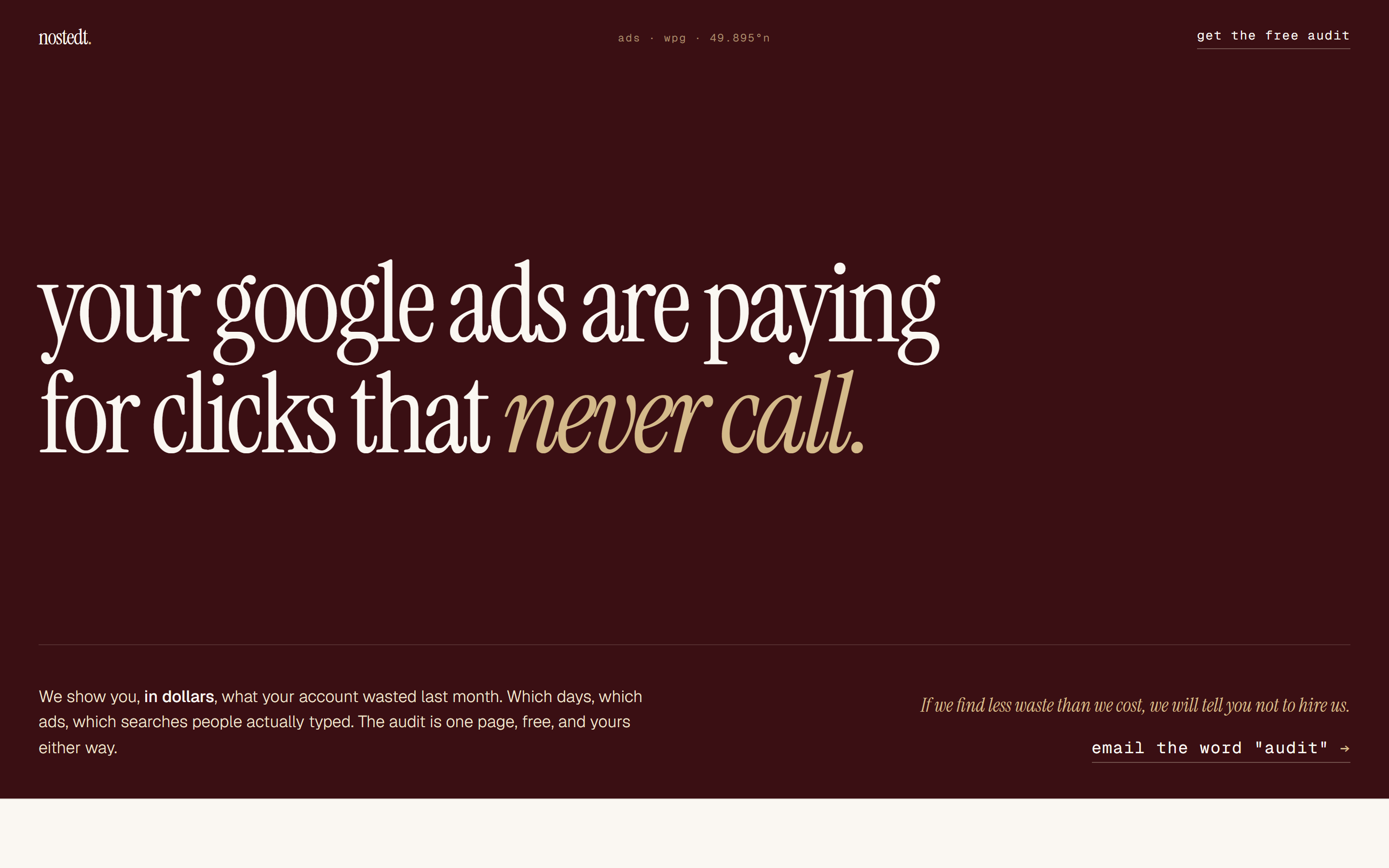 nostedt ads landing page