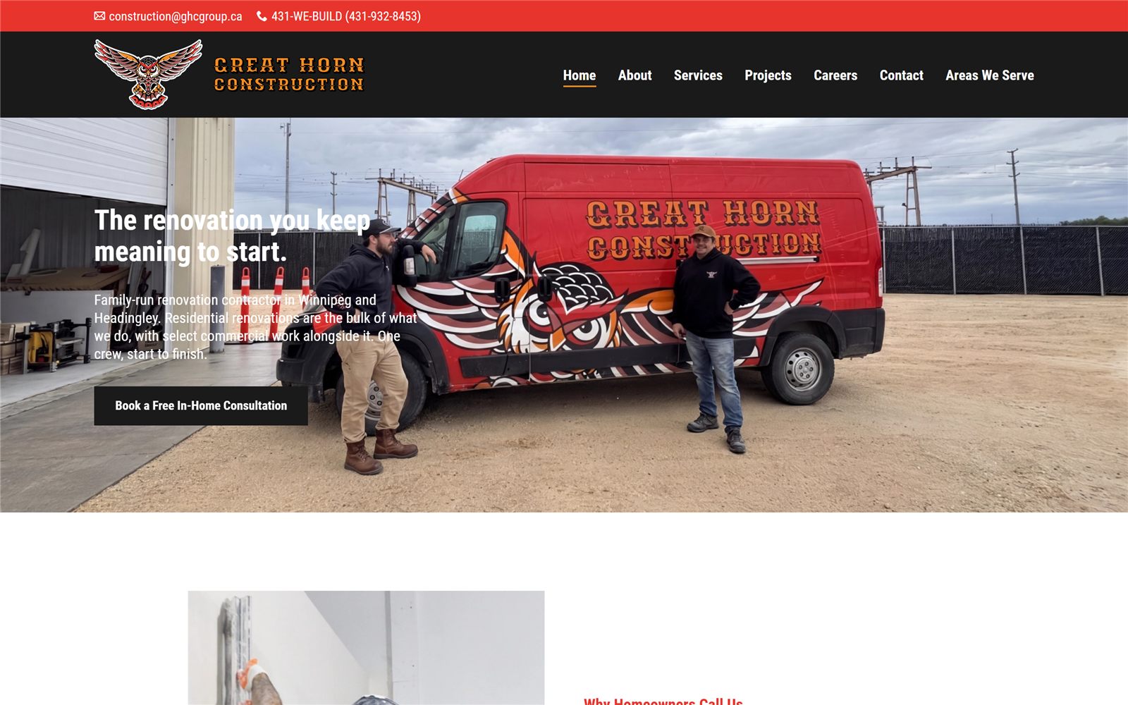 great horn construction website